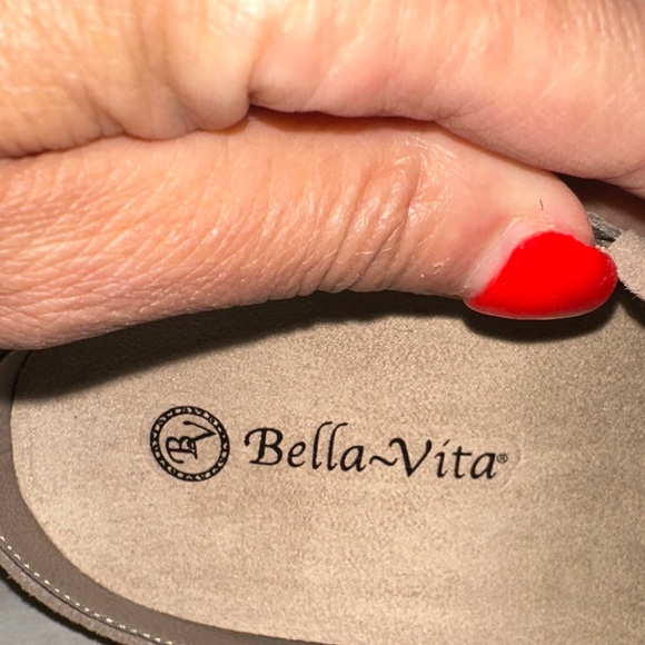 Bella Vita Beige Suede Slip-On Clogs - Picture 4 of 8